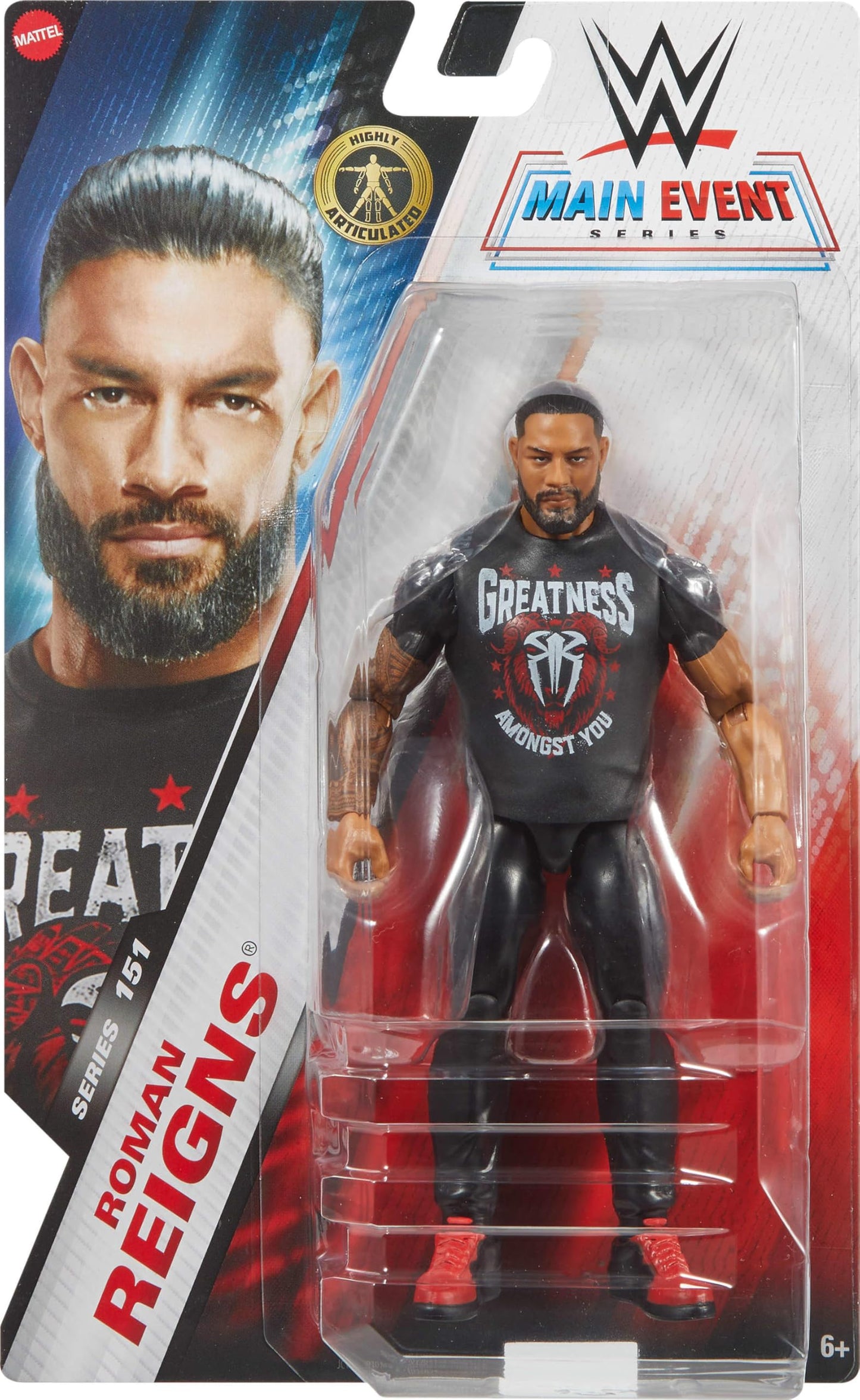 Mattel WWE Roman Reigns Action Figure – Main Event Series #151, 6-Inch, 10 Articulation Points