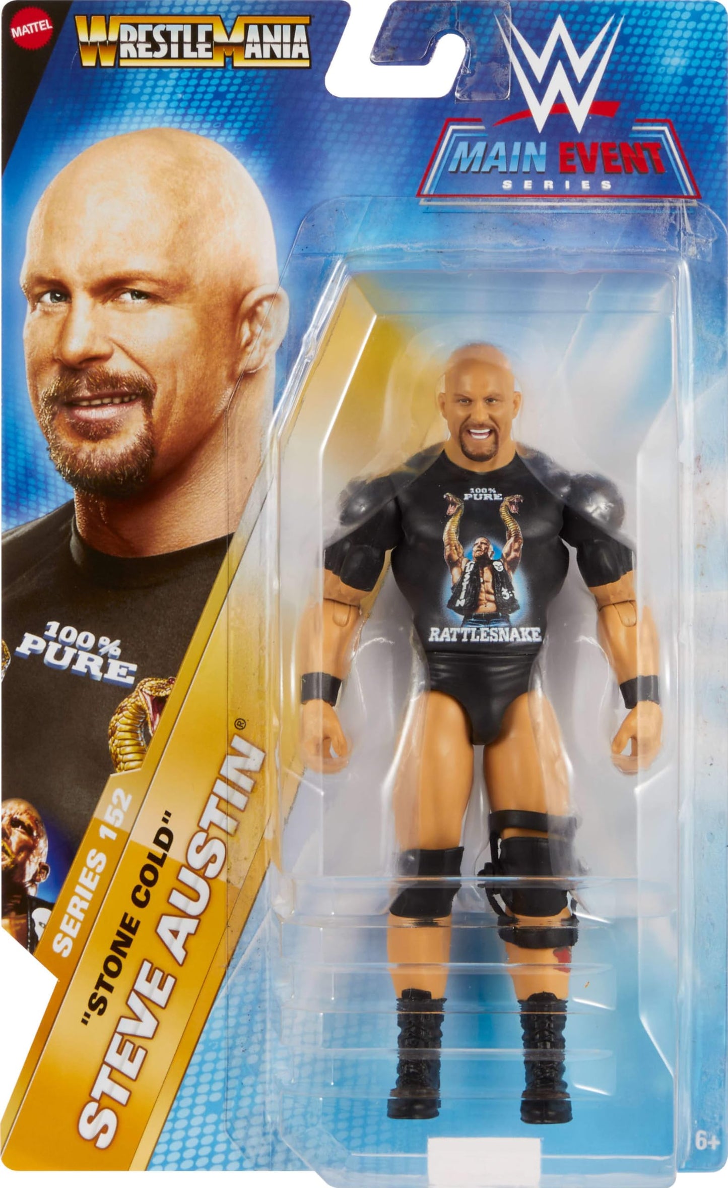 Mattel WWE Stone Cold Steve Austin Action Figure – Main Event Series #152, 6-Inch Collectible