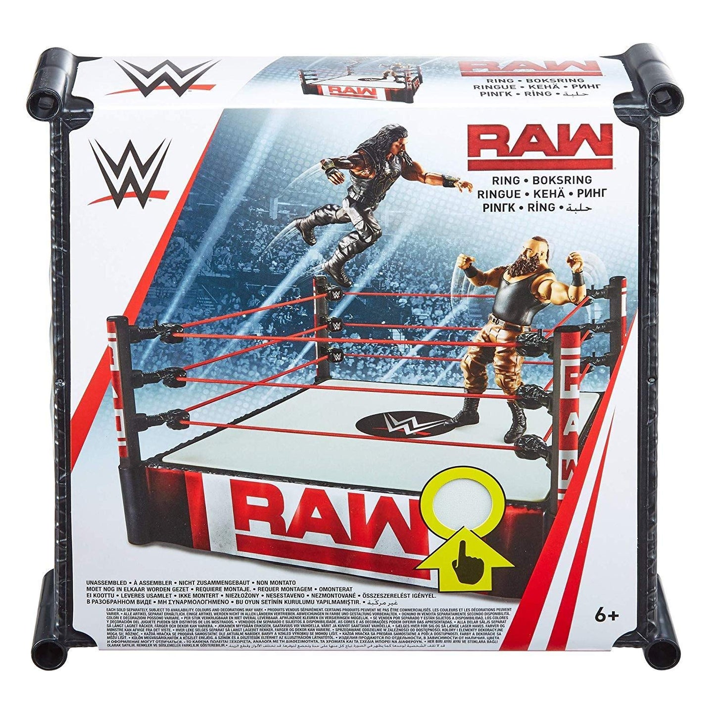 Mattel WWE Superstar 14-Inch Ring with Authentic Logo – Flexible Ropes & Spring-Loaded Mat (Amazon Exclusive)