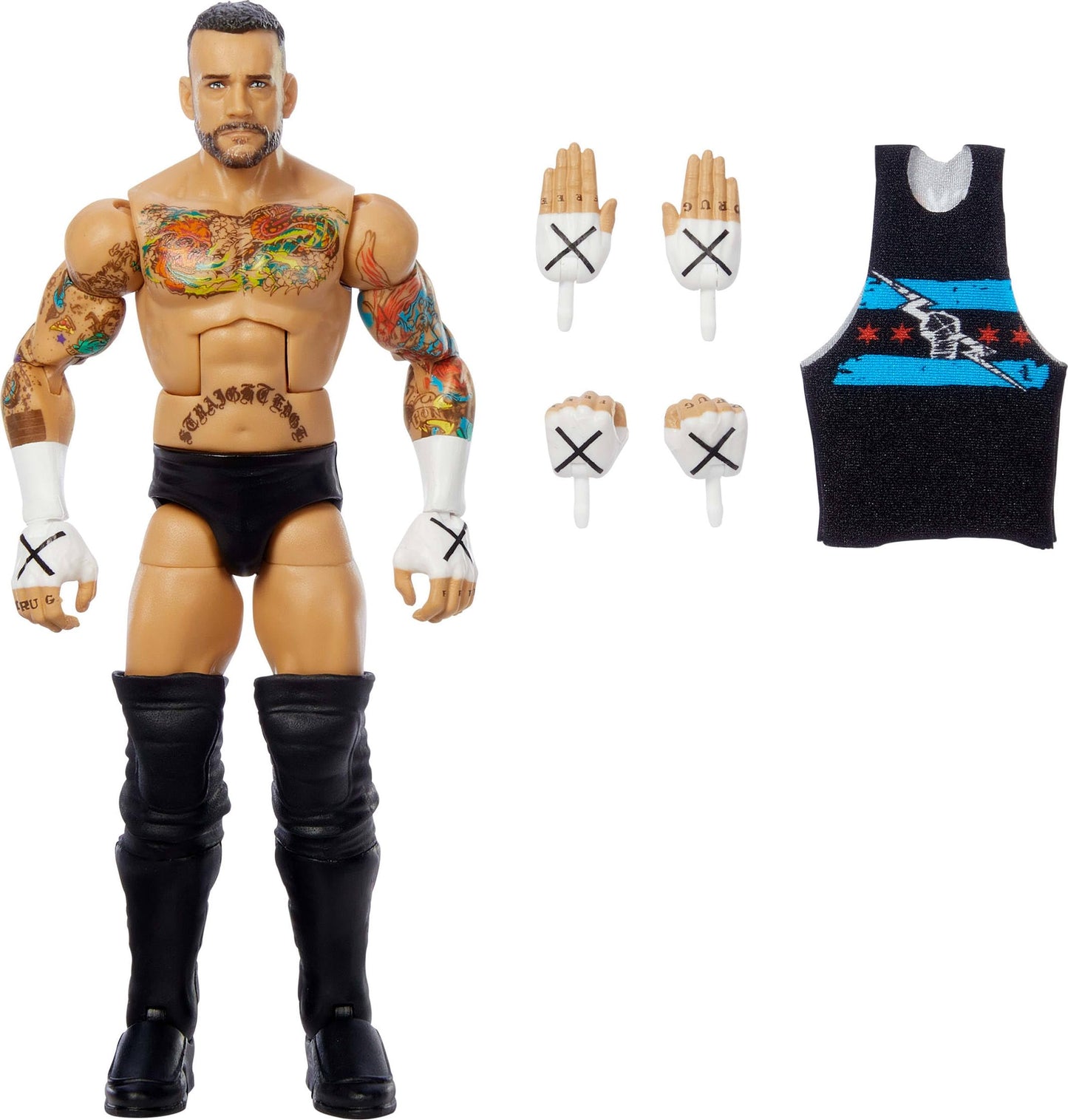 Mattel WWE Top Picks Elite CM Punk 6-Inch Figure – 25 Points of Articulation, Ring Gear & Swappable Hands