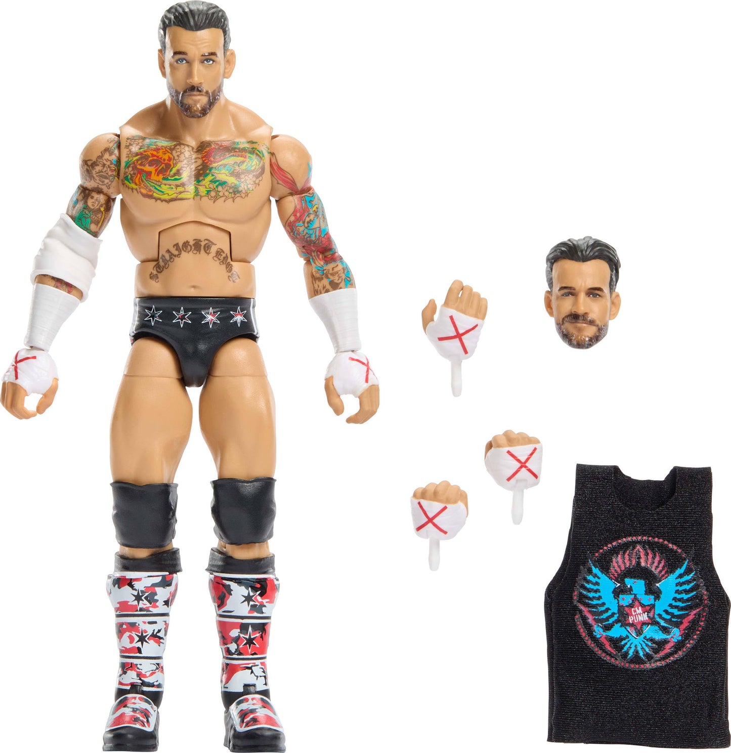 Mattel WWE Elite Top Picks CM Punk 6-Inch Action Figure – Swappable Hands & Ring Gear
