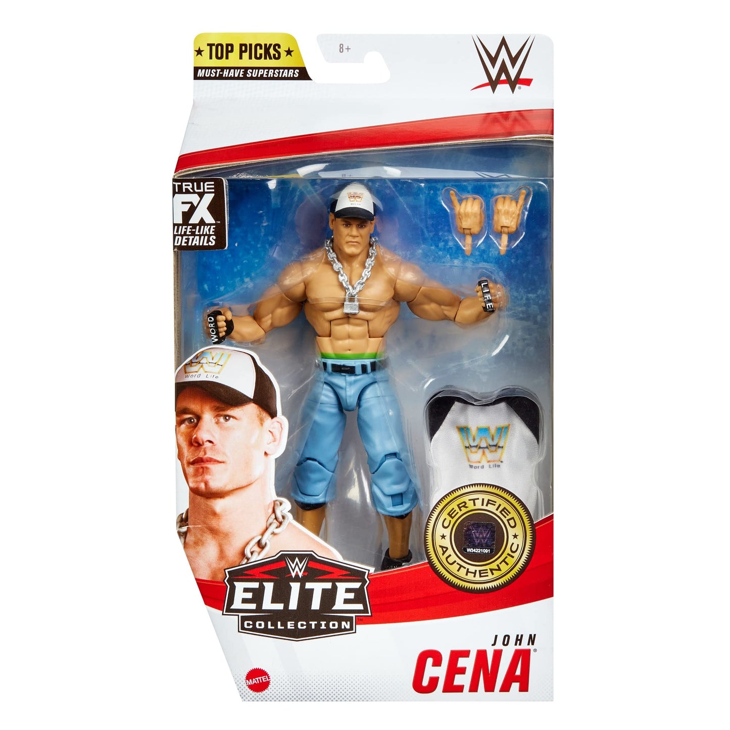 Mattel WWE Top Picks Elite John Cena 6-Inch Action Figure – Deluxe Articulation & Ring Gear