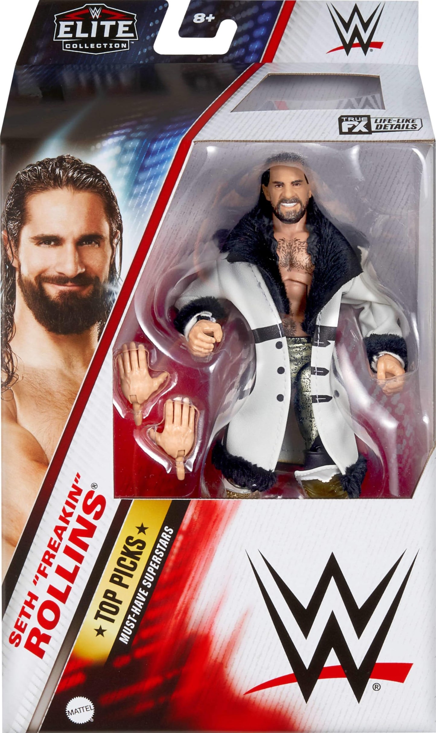 Mattel WWE Top Picks Elite Seth Rollins Figure Set – 6-Inch, 25 Points of Articulation