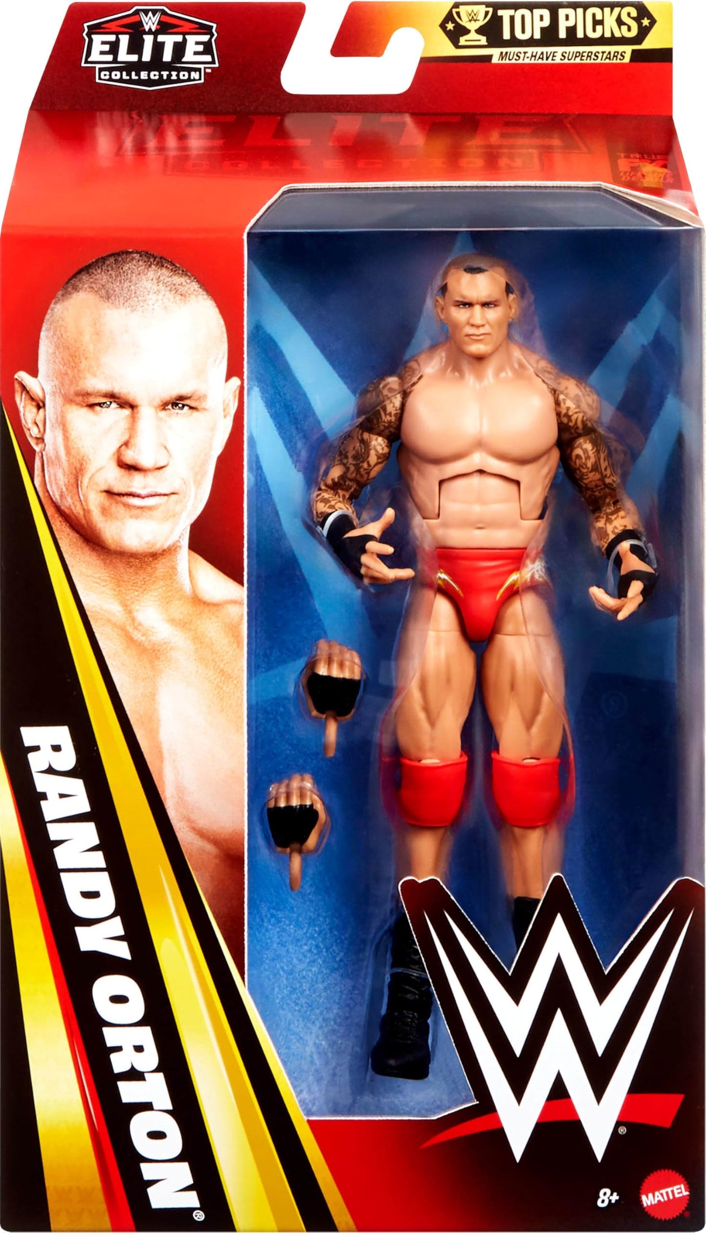 Mattel WWE Elite Top Picks Randy Orton Figure – 6-Inch with Swappable Hands & Ring Gear