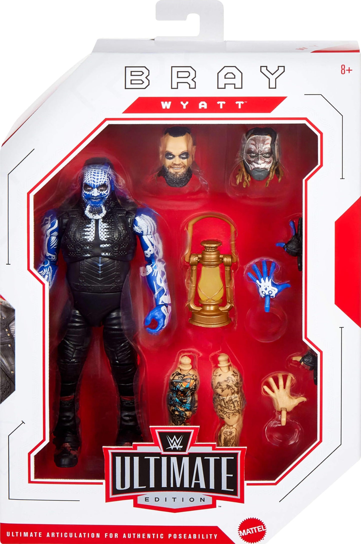 Mattel WWE Ultimate Edition Bray Wyatt Figure Set – 6-Inch, Swappable Heads & 30+ Articulation