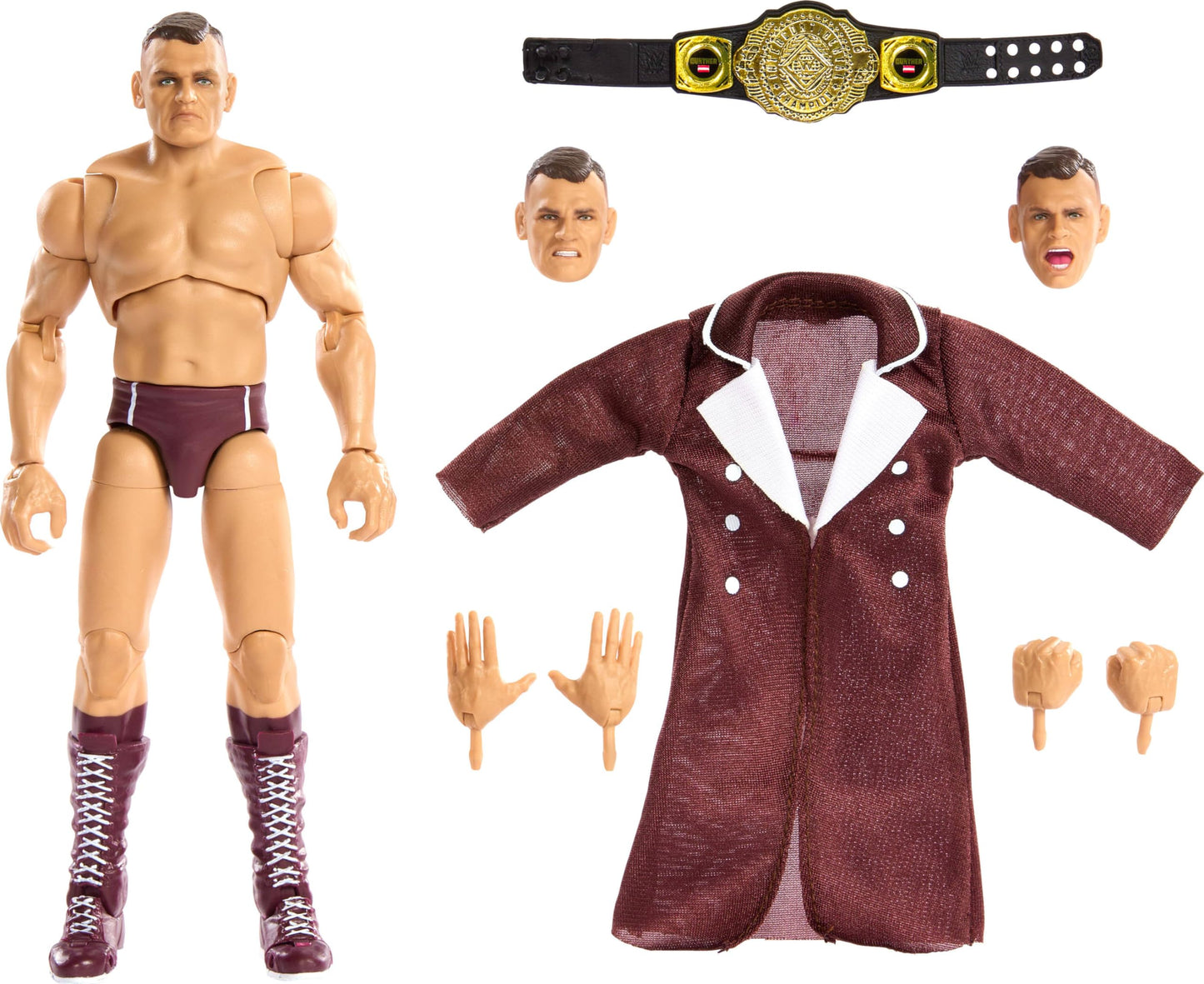 Mattel WWE Ultimate Edition Gunther Figure Set — 6-Inch, Swappable Heads, Entrance Gear