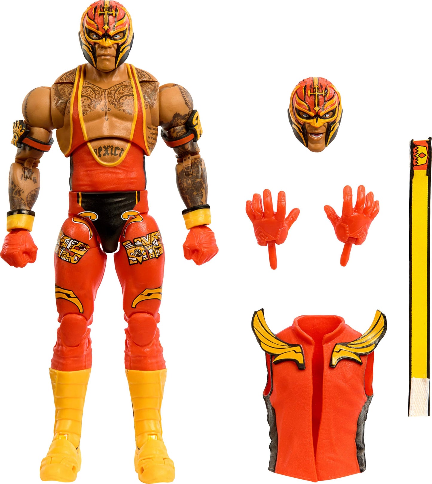 Mattel WWE Ultimate Edition Rey Mysterio 6-Inch Action Figure – Swappable Heads, 30+ Articulation