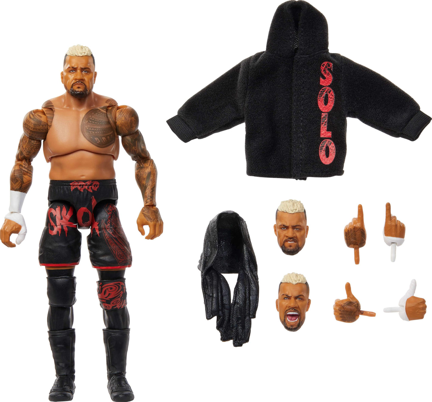 Mattel WWE Ultimate Edition Solo Sikoa Action Figure Set – 6-Inch, 30+ Articulation, Swappable Heads & Hands