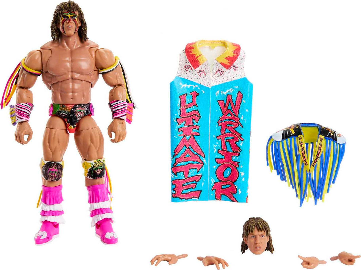 Mattel WWE Ultimate Edition Warrior 6-Inch Action Figure — 30 Points of Articulation, Swappable Parts & Entrance Gear
