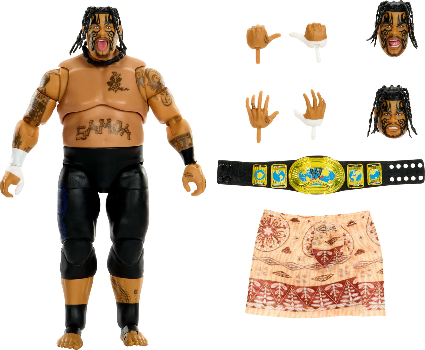 Mattel WWE Umaga Ultimate Edition Action Figure – 6-Inch, Swappable Heads & Hands, 30 Points