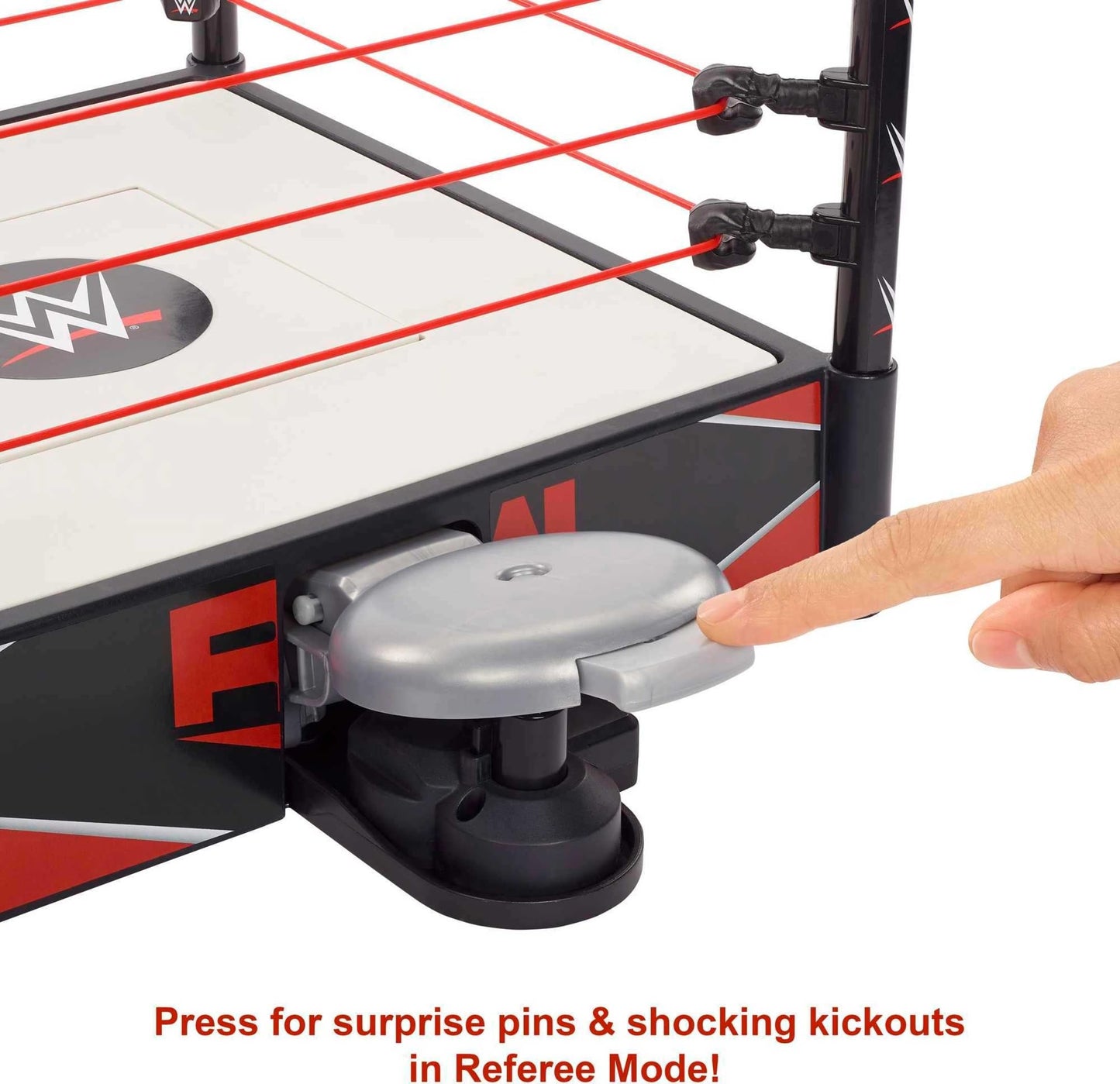 Mattel WWE Wrekkin Kickout Ring Playset – 2 Modes, Launcher, Crane & Championship (13 x 20 in)