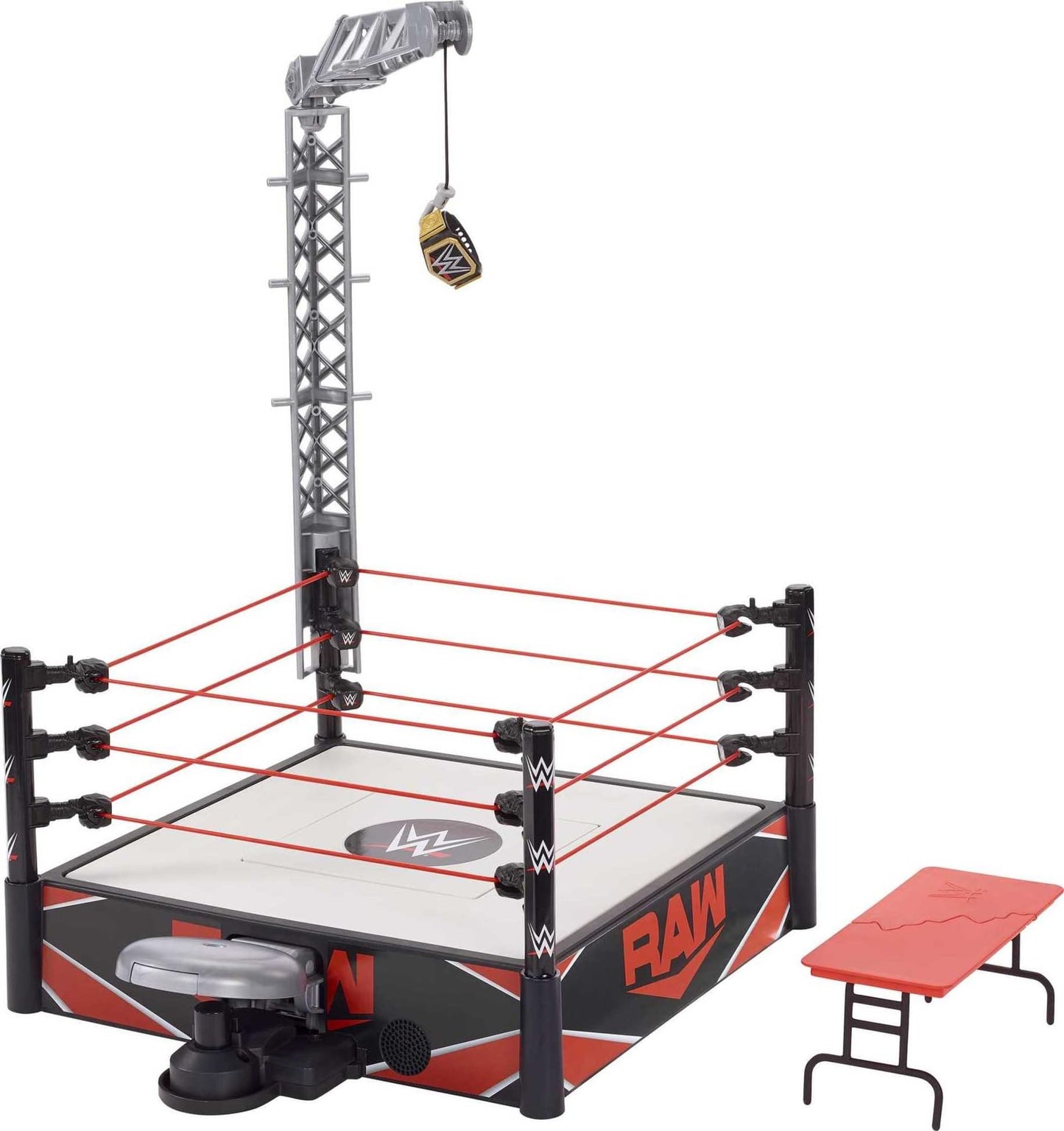 Mattel WWE Wrekkin Kickout Ring Playset – 2 Modes, Launcher, Crane & Championship (13 x 20 in)