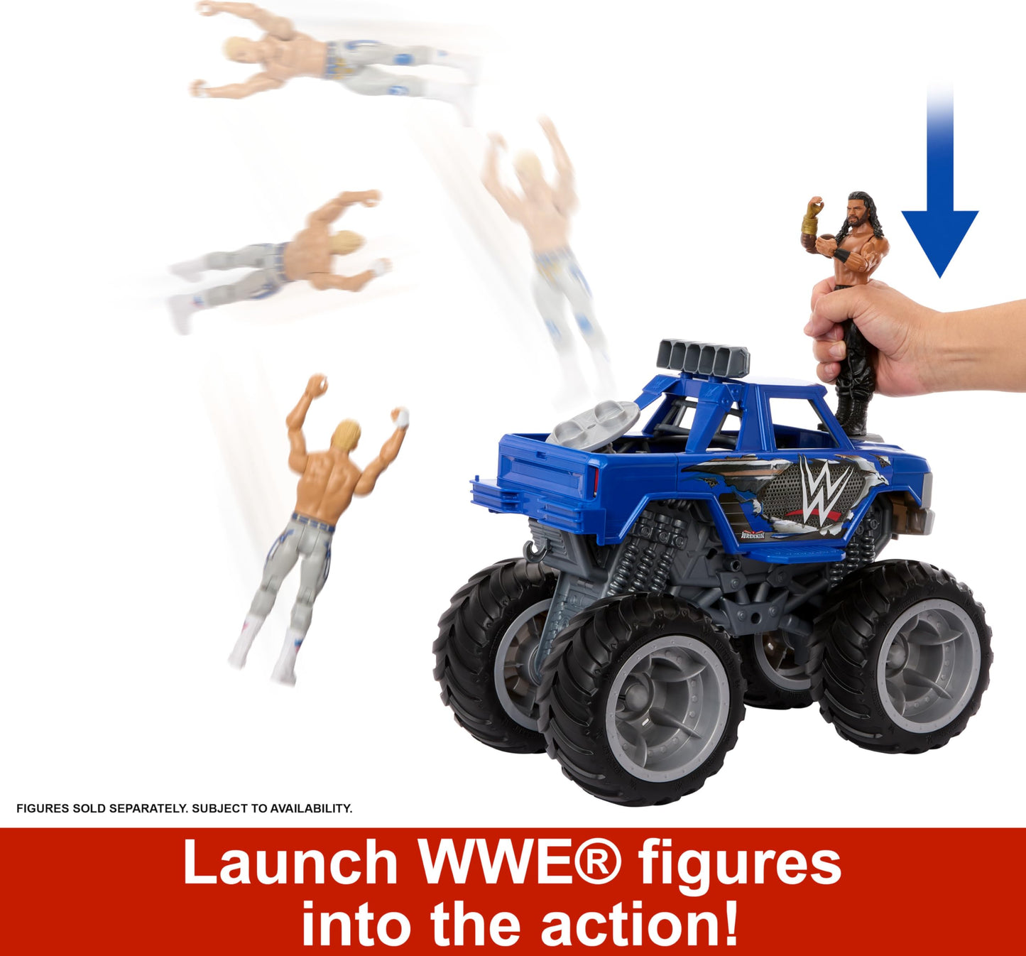 Mattel WWE Wrekkin Slam Crusher Monster Truck Playset – 8 Breakaway Parts