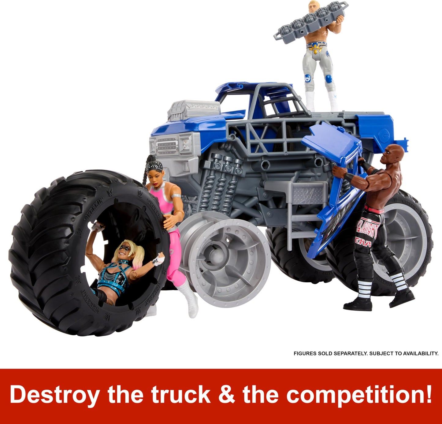 Mattel WWE Wrekkin Slam Crusher Monster Truck Playset – 8 Breakaway Parts