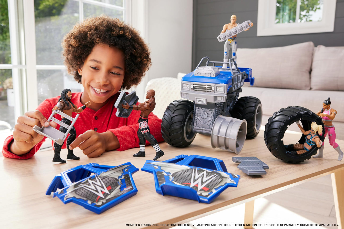 Mattel WWE Wrekkin Slam Crusher Monster Truck Playset – 8 Breakaway Parts