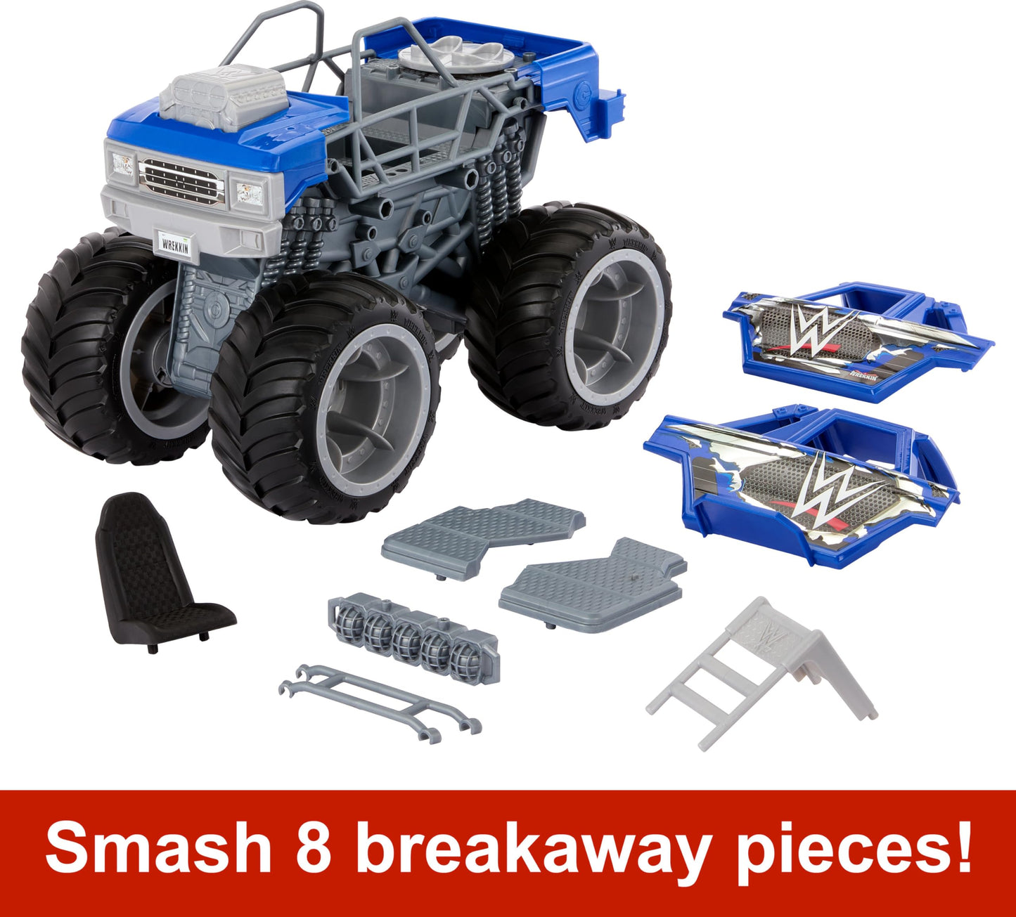 Mattel WWE Wrekkin Slam Crusher Monster Truck Playset – 8 Breakaway Parts