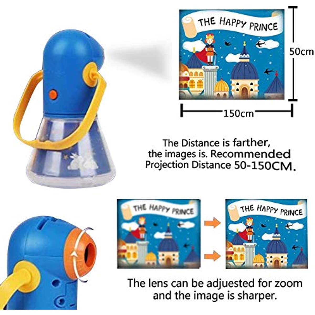 Matteobenni Kids Multifunctional Story Projector — Educational Night Light & Storybook Toy for 3–12 Year Olds