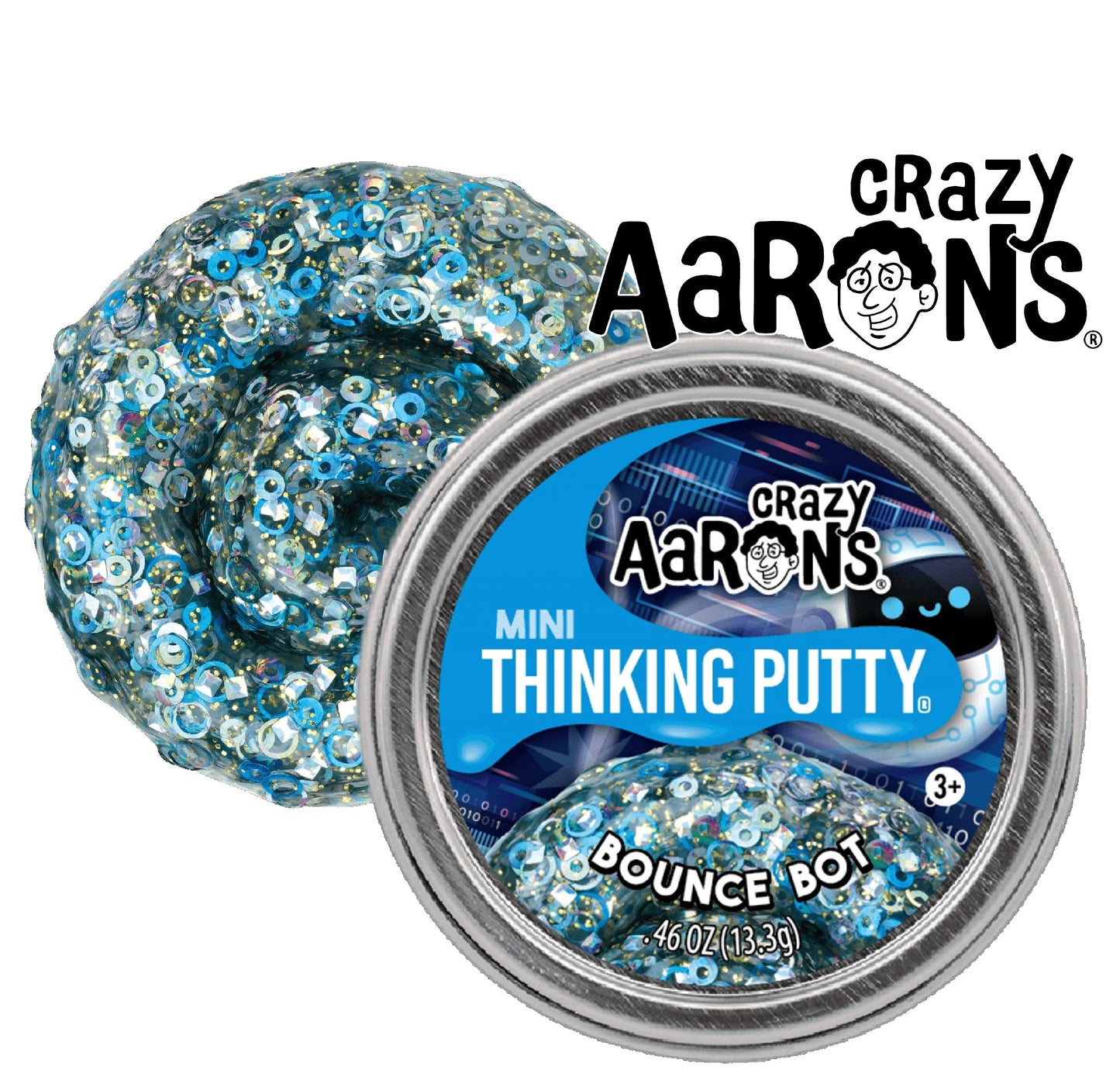 Matty's Toy Stop Crazy Aaron's Putty Mini Tins Bundle - Bounce Bot, Skate Away & Take-A-Taco 3-Pack (13.3g Each)