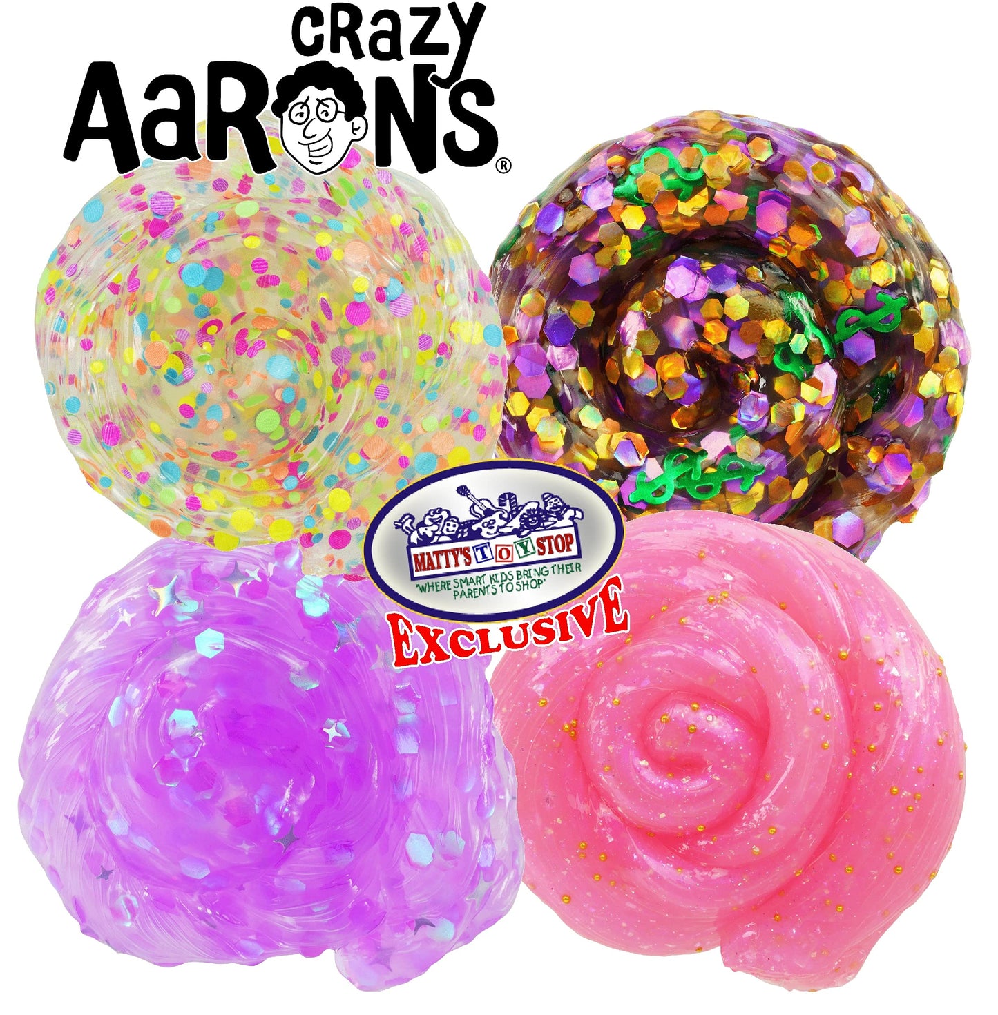 Matty's Toy Stop Crazy Aaron's Putty Mini Tins – 4 Pack (13.3g Each) Gift Set