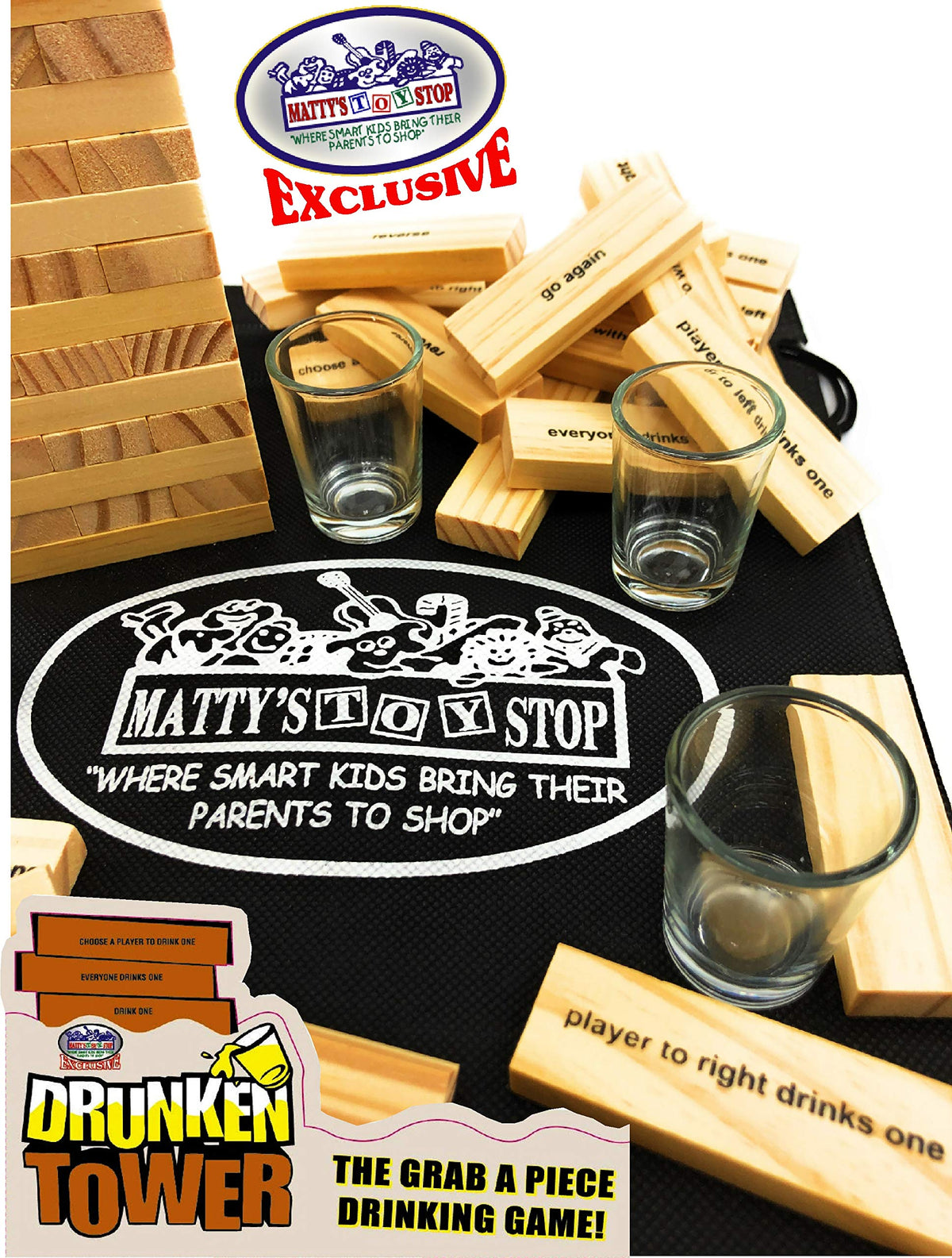 Deluxe Drunken Tower: The Grab A Piece Party Game by Matty's Toy Stop
