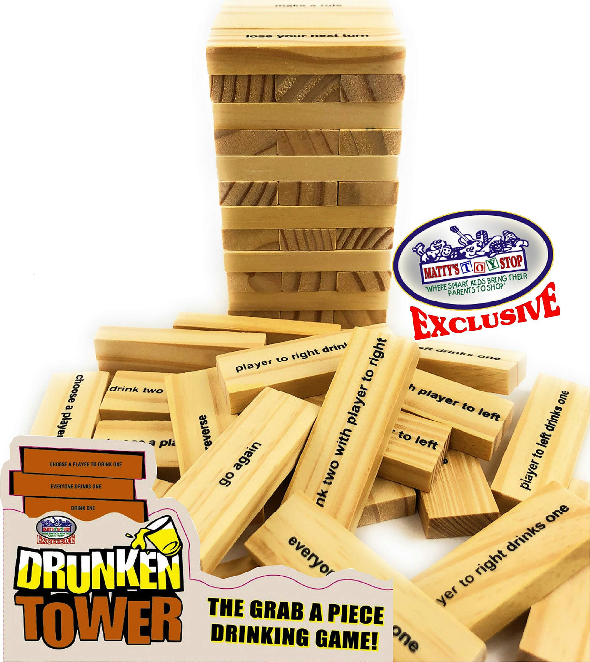 Deluxe Drunken Tower: The Grab A Piece Party Game by Matty's Toy Stop