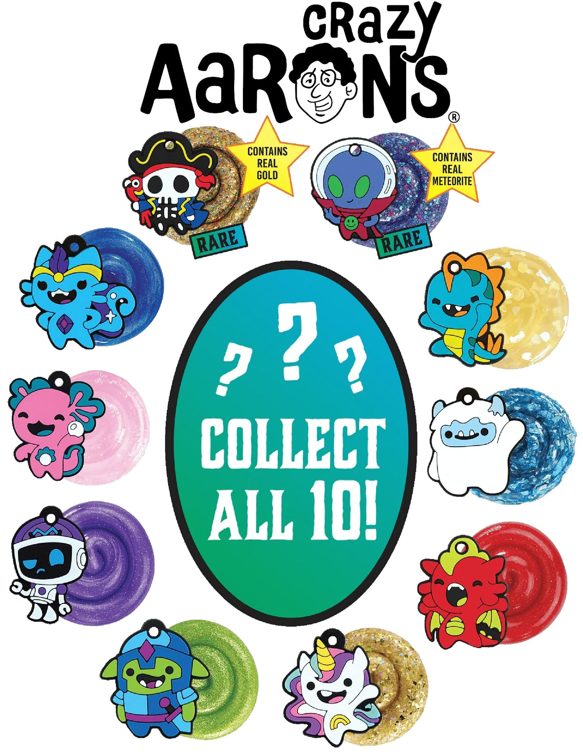 Matty's Toy Stop: Crazy Aaron's Putty Mini Tin Lost Treasure Guardians – Peel to Reveal Putty & Charms (4 Pack)