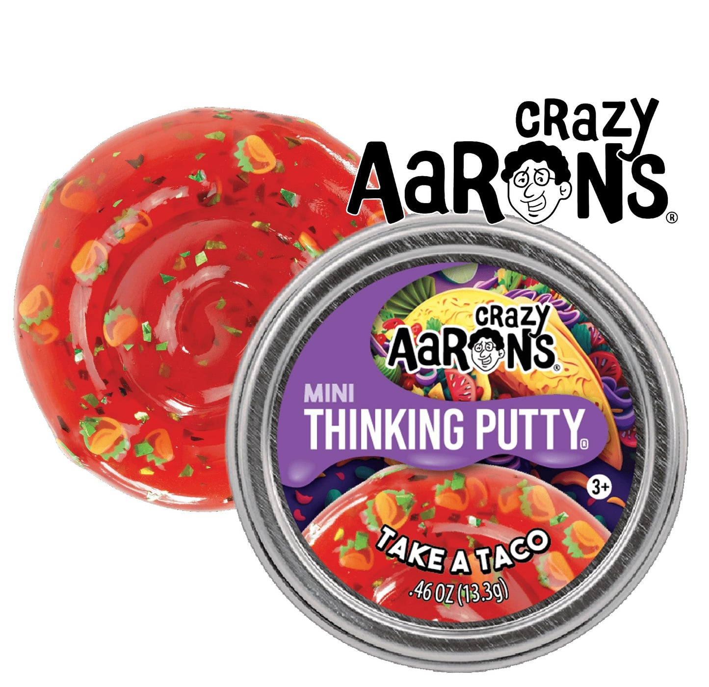 Matty's Toy Stop Crazy Aaron's Putty Mini Tins Bundle - Bounce Bot, Skate Away & Take-A-Taco 3-Pack (13.3g Each)