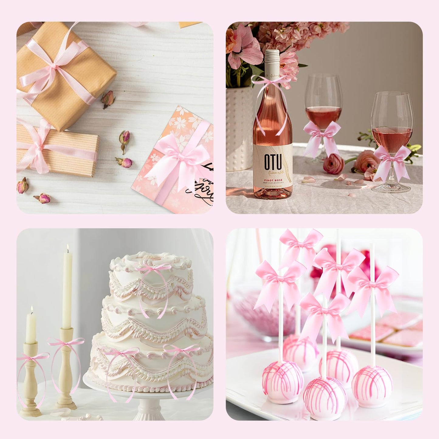 Maudundon Pink Bow Birthday Decorations Kit for 25 Guests | Coquette Party Supplies