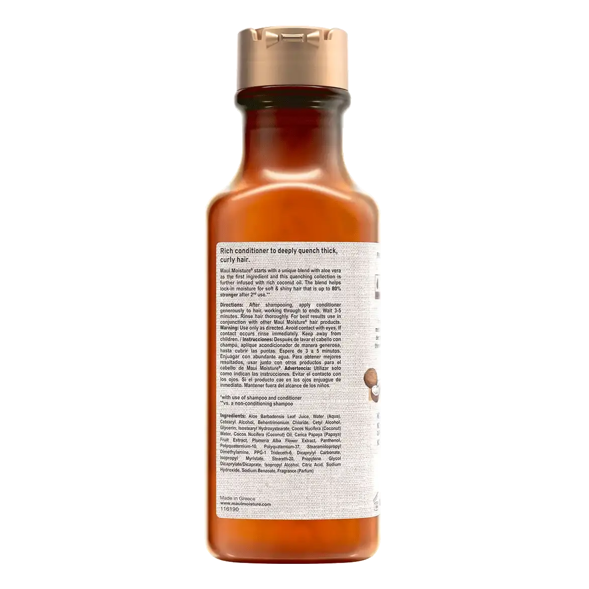 Maui Moisture Curl Quench + Coconut Oil Conditioner Curl Definition for Thick, Curly Hair 385 ml/13.1 oz