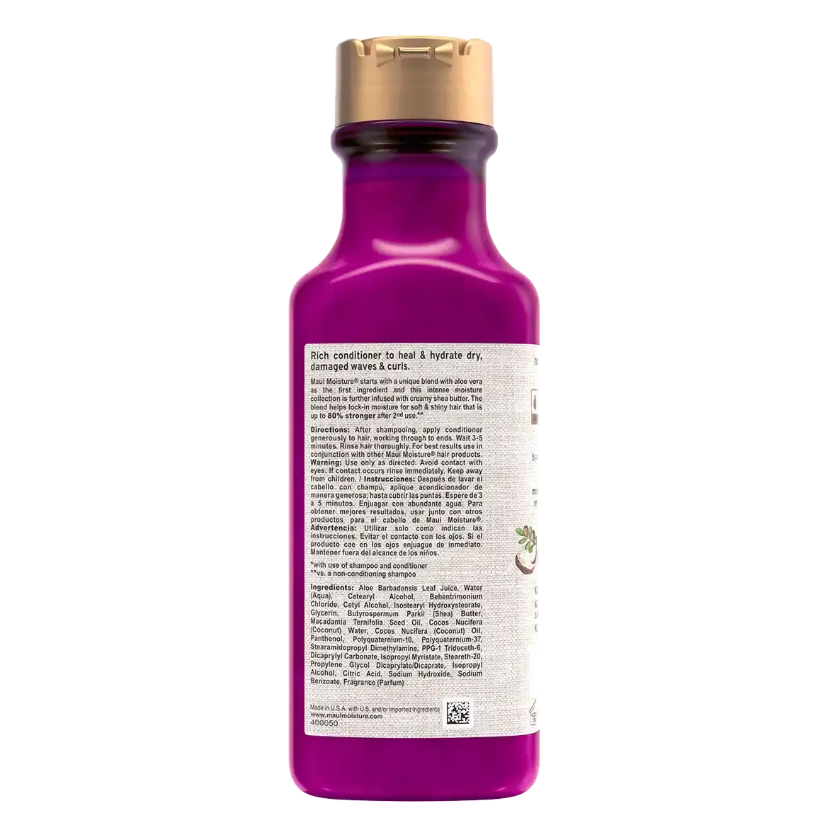 Maui Moisture Hydrate + Shea Butter Conditioner Deep Hydration for Dry, Damaged Hair 385 ml/13.1 oz