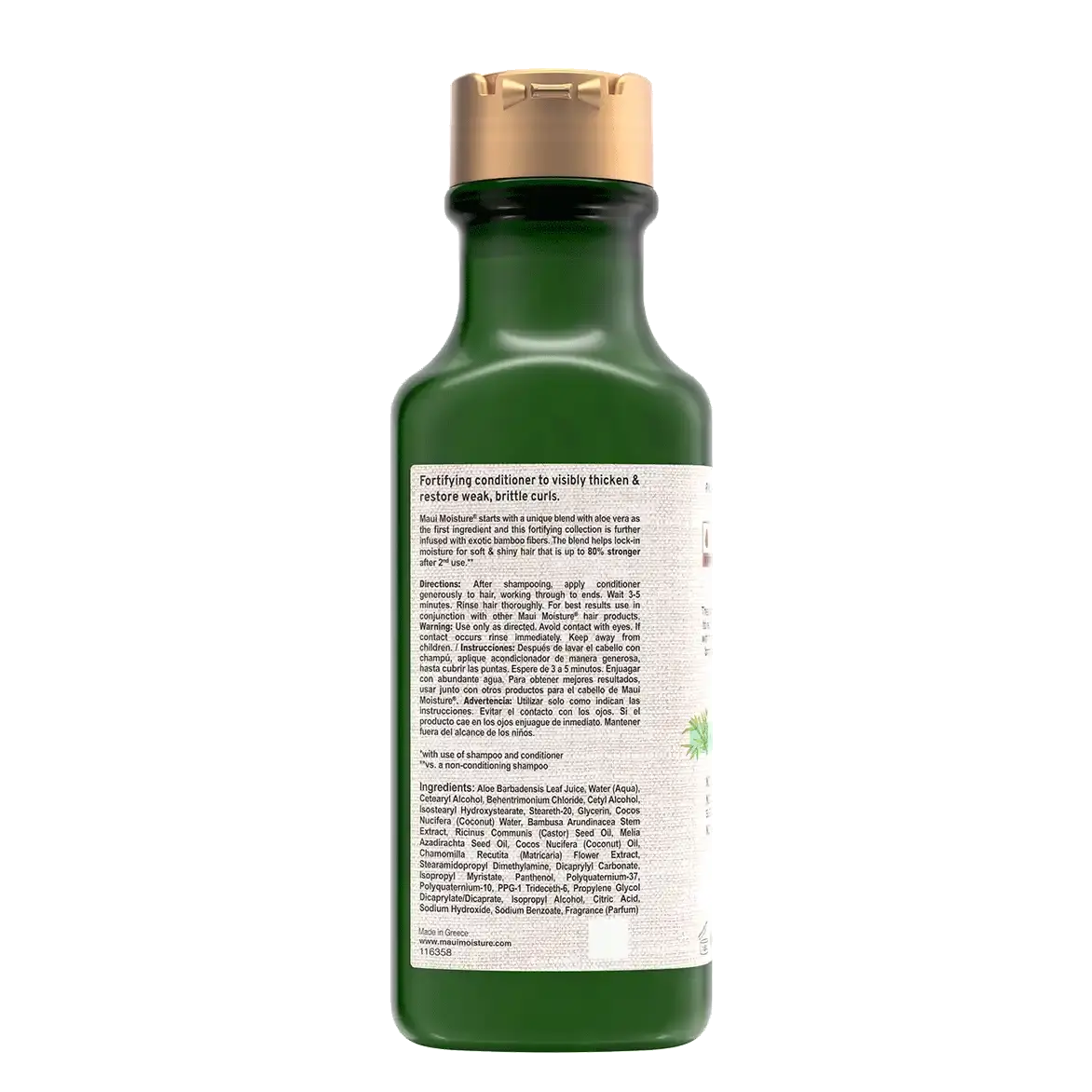 Maui Moisture Thicken & Restore + Bamboo Fiber Conditioner Strengthening Care for Weak, Brittle Hair 385 ml/13.1 oz