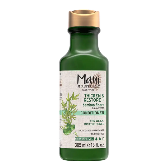 Maui Moisture Thicken & Restore + Bamboo Fiber Conditioner Strengthening Care for Weak, Brittle Hair 385 ml/13.1 oz