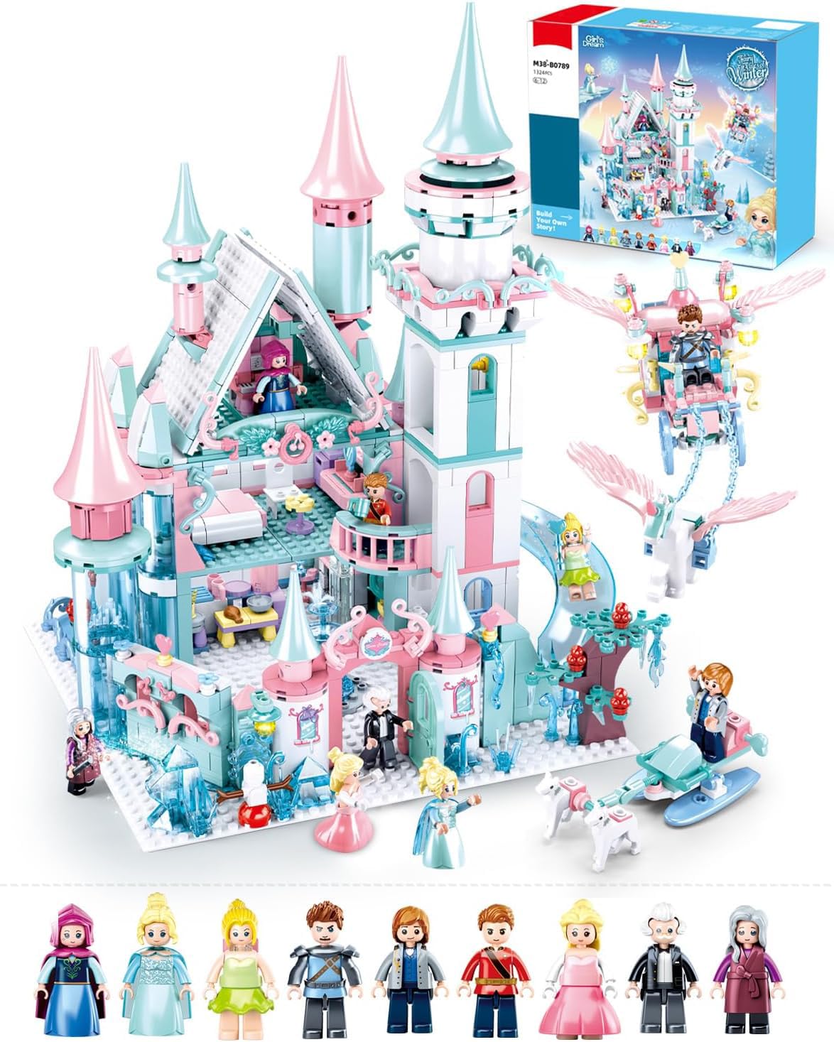 Mavo Brix Castle Girl Set — 1314-Piece Princess Castle Building Set for Girls 6+ | LEGO Castle Compatible