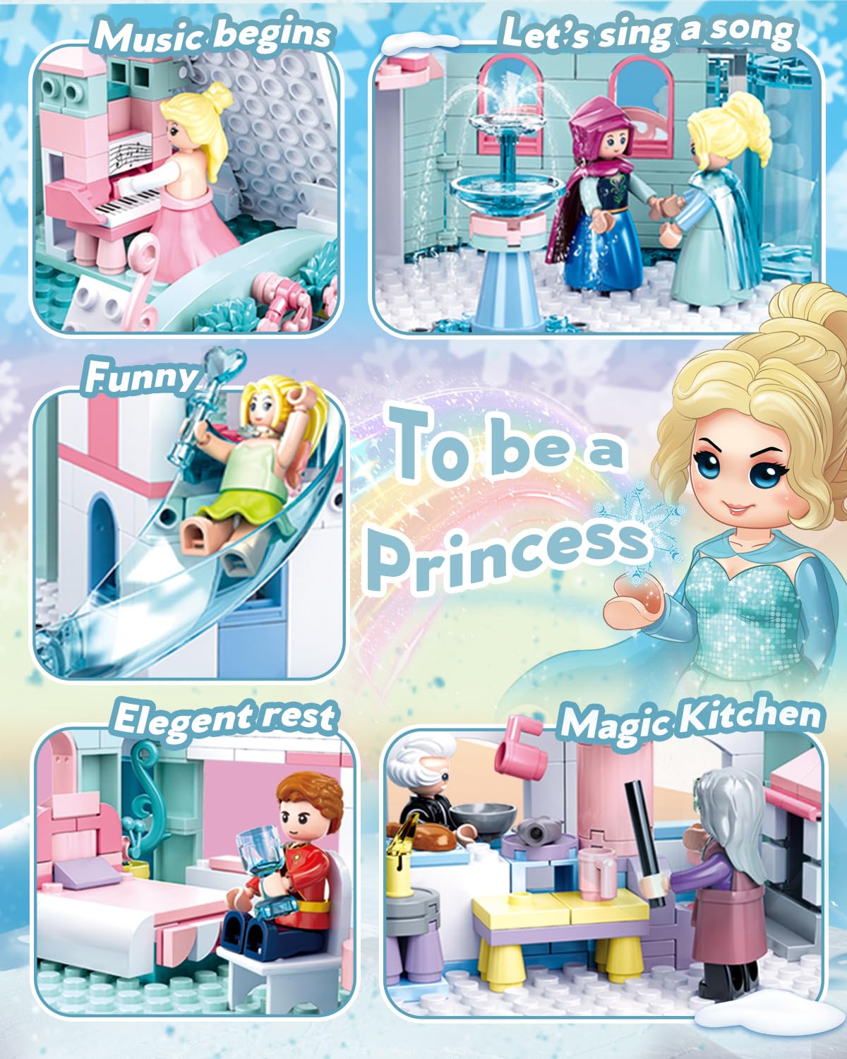 Mavo Brix Castle Girl Set — 1314-Piece Princess Castle Building Set for Girls 6+ | LEGO Castle Compatible
