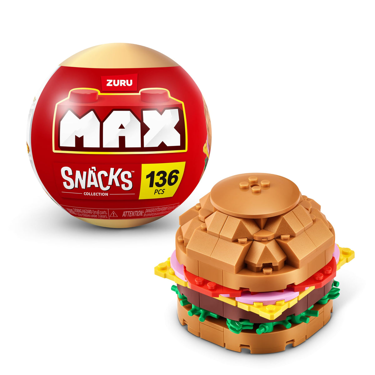 MAX Premium Snacks Building Bricks Collection (Hamburger) by ZURU | Build, Collect & Display