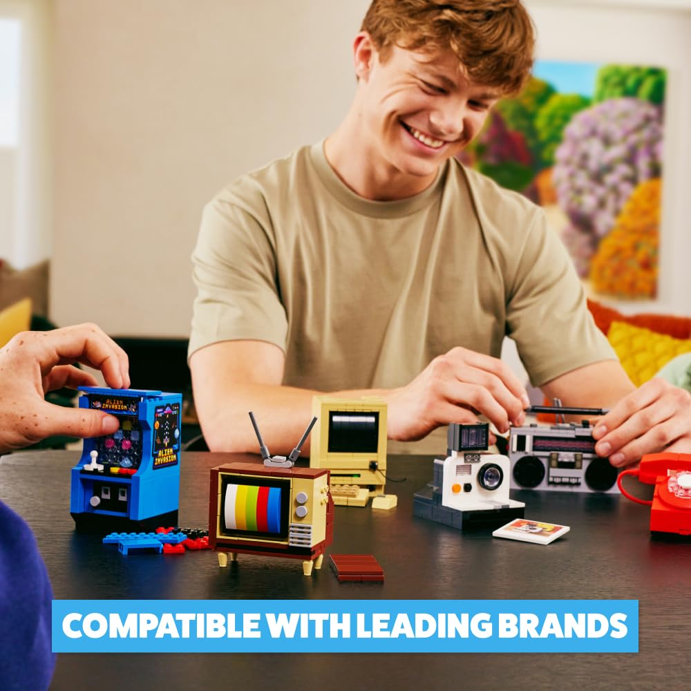 ZURU MAX Premium Retro Building Bricks Collection (Arcade Machine) – 221-Piece Retro Tech Building Set | Compatible with Leading Brick Brands