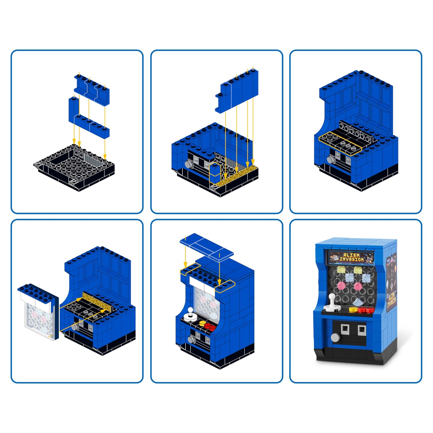 ZURU MAX Premium Retro Building Bricks Collection (Arcade Machine) – 221-Piece Retro Tech Building Set | Compatible with Leading Brick Brands