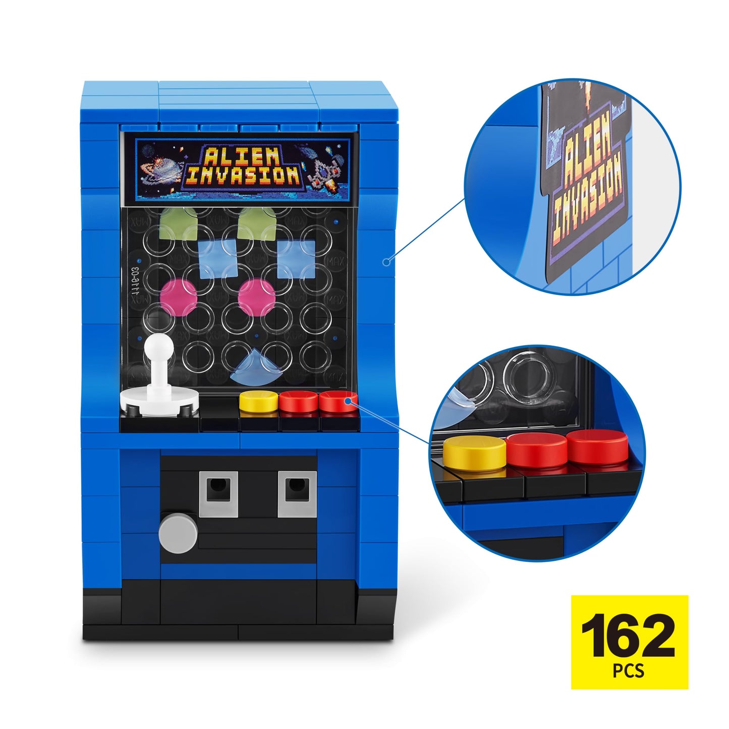 ZURU MAX Premium Retro Building Bricks Collection (Arcade Machine) – 221-Piece Retro Tech Building Set | Compatible with Leading Brick Brands