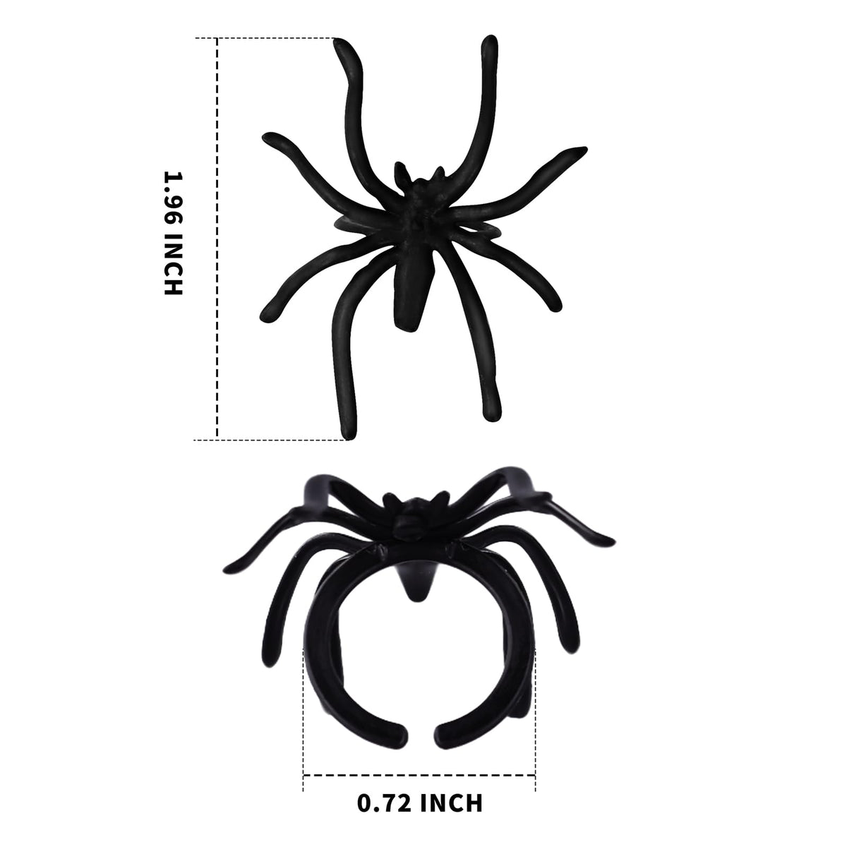 Max Fun 300pcs Halloween Spider Rings for Kids – Bulk Plastic Spider Rings, 1.96” Party Favors