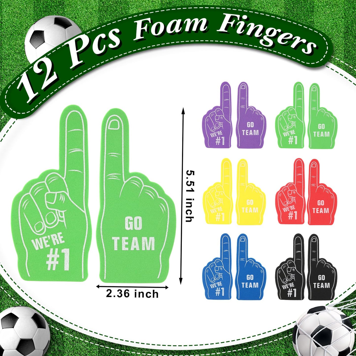 Maxdot 122 Pcs Soccer Party Favors Set – Serves 12 with Bags, Foam Fingers, Keychains & Bracelets