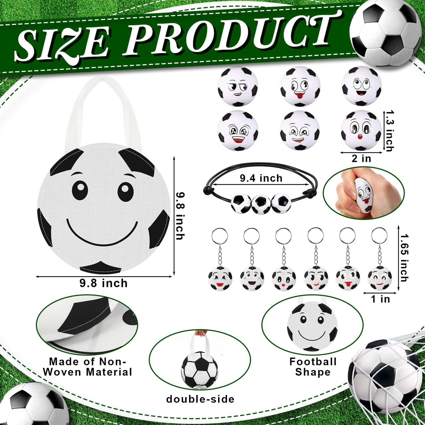 Maxdot 122 Pcs Soccer Party Favors Set – Serves 12 with Bags, Foam Fingers, Keychains & Bracelets