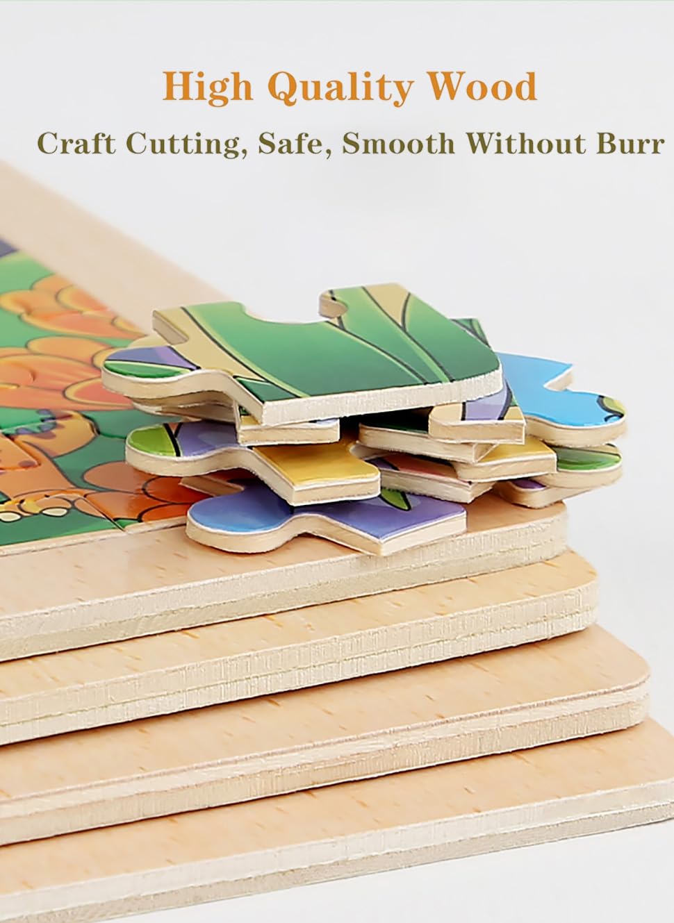 MAX JHQIQU 4-Pack Wooden Puzzles for Kids 3-6 – Castle, Unicorn, Mermaid Princess & Flower Fairy