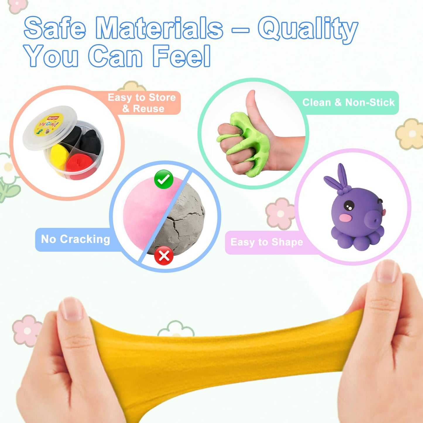 Maxsolve Air Dry Clay for Kids – 12 Animal Modeling Kit with 8 Tools & Clear Acrylic Sheet