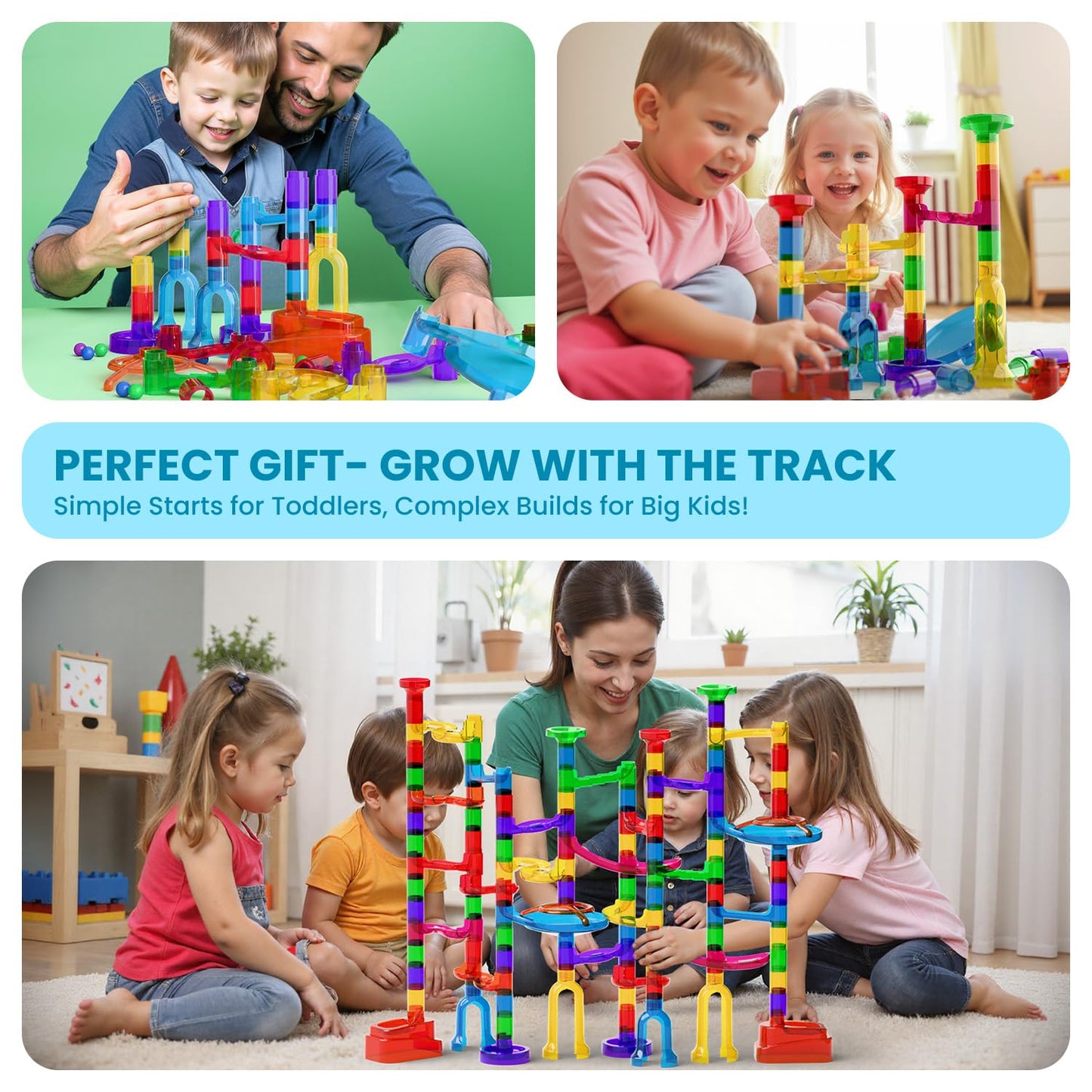 MaxTronic Marble Run 150 Pcs – STEM Building Toy for Kids 3–12