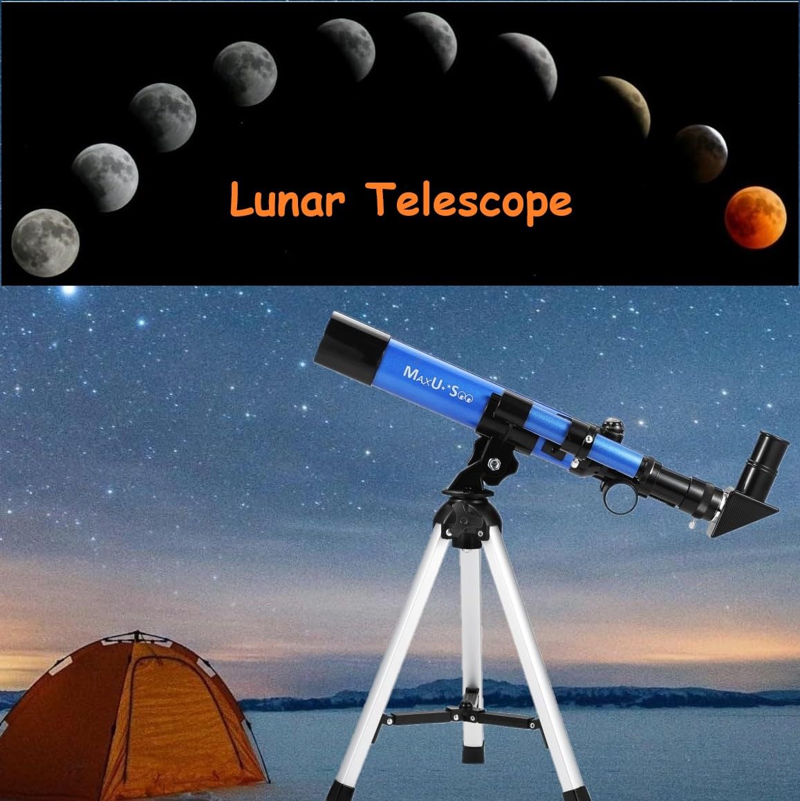 MaxUSee Kids Telescope 400x40mm – Portable Beginner Telescope with Tripod & Finder Scope