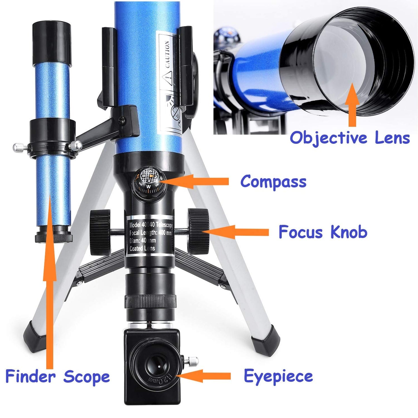 MaxUSee Kids Telescope 400x40mm – Portable Beginner Telescope with Tripod & Finder Scope