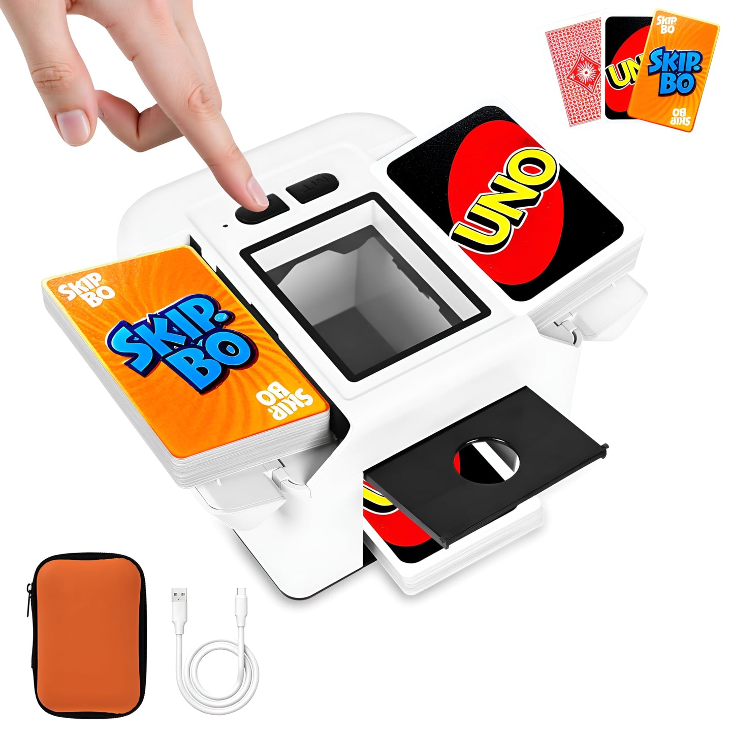 MAXVINI M2 Automatic Card Shuffler – 2-Deck, Foldable & Rechargeable, Auto & Manual Modes