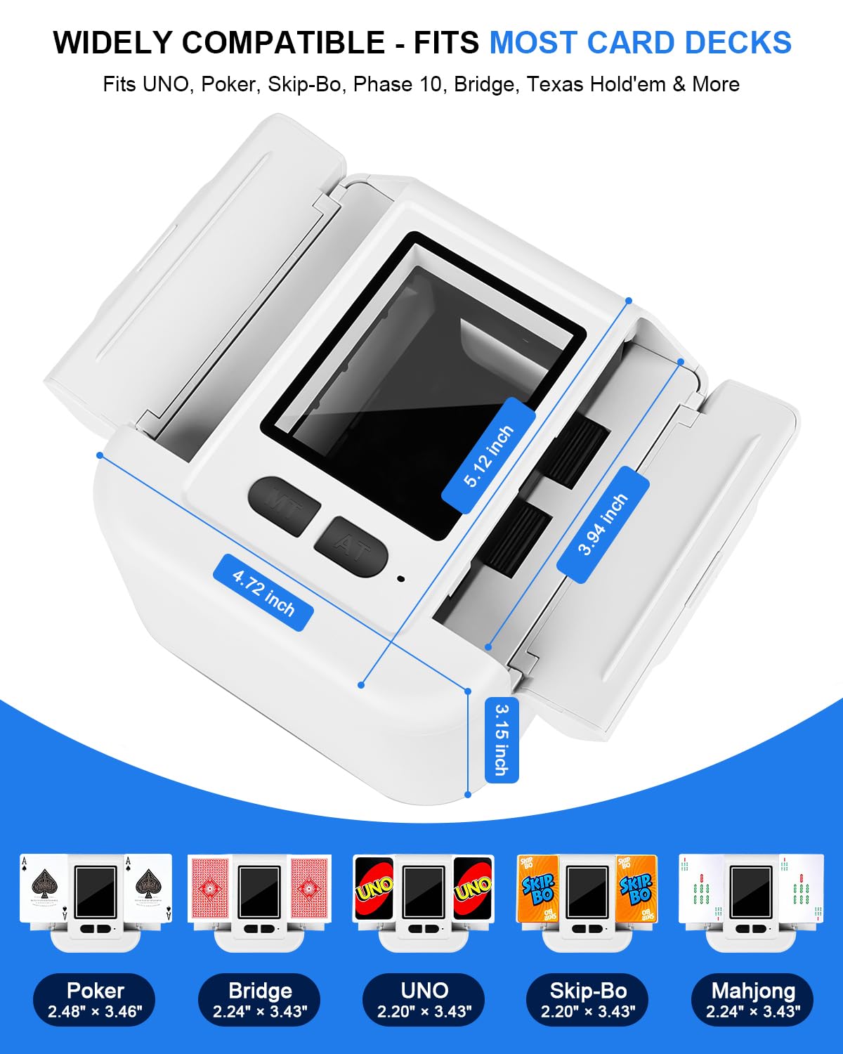 MAXVINI M2 Automatic Card Shuffler – 2-Deck, Foldable & Rechargeable, Auto & Manual Modes
