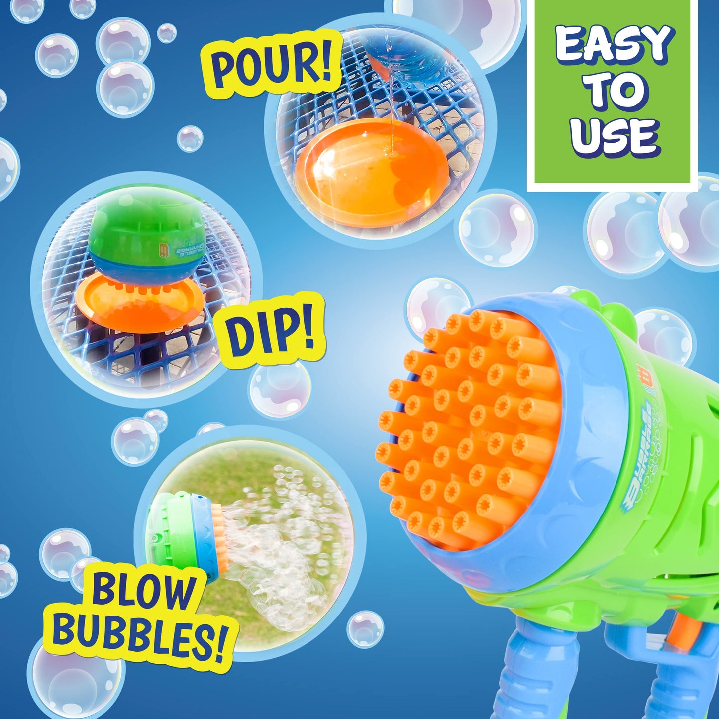 Maxx Bubbles Bubble Barrage Gun – Automatic Bubble Blaster by Sunny Days Entertainment