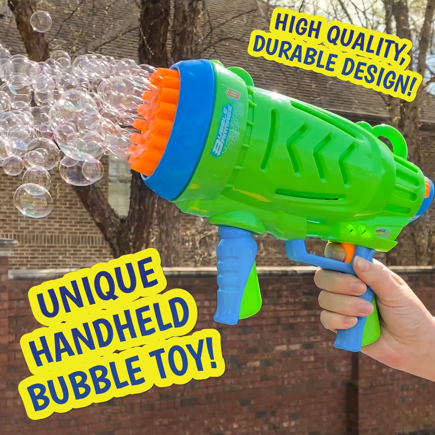 Maxx Bubbles Bubble Barrage Gun – Automatic Bubble Blaster by Sunny Days Entertainment